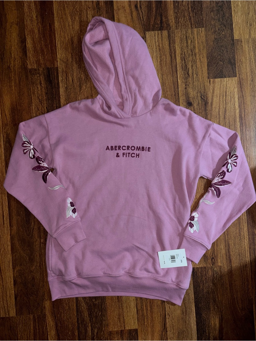 NWT Abercrombie Kids Embroidered Lilly Floral Hoodie Size 15/16